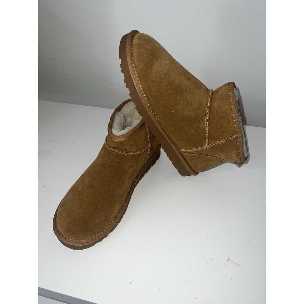 Empty Entire Fuzzy Boots Chestnut Size 10 N-38/